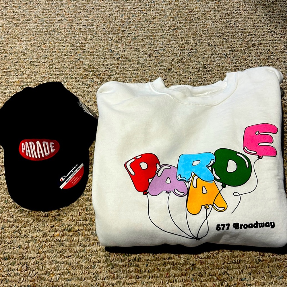Parade promotional items - sweatshirt and hat NWT